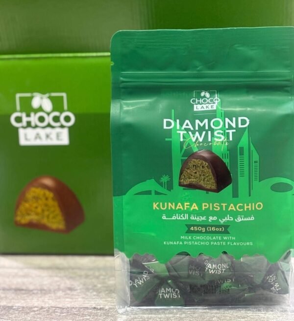 Choco Lake Diamond Twist Chocolate 450g Kunafa Pistachio